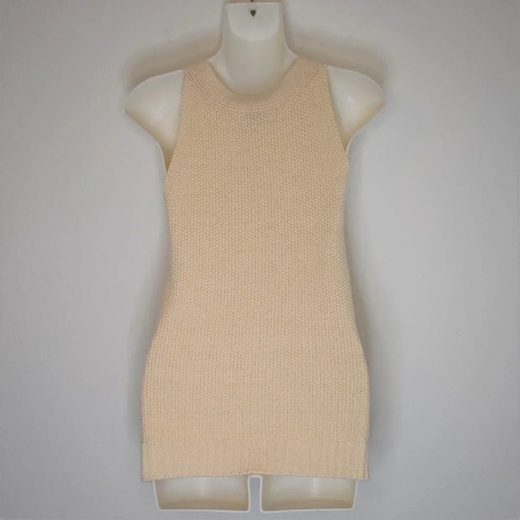 Sundance Sweater Tank Tunic Sz S Kenzie Cable Crochet Neutral Coastal Boho - Picture 7 of 13
